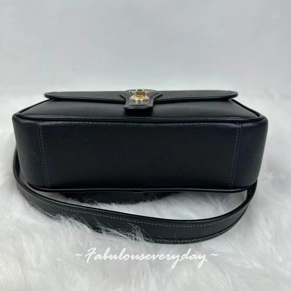 COACH Hadley Shoulder Bag Crossbody In Leather Gold/Black CY683 NWT